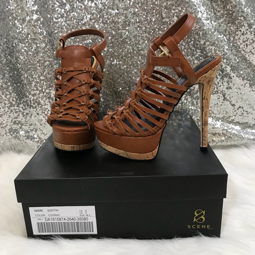 Scene Cognac Edyth Platform Heels